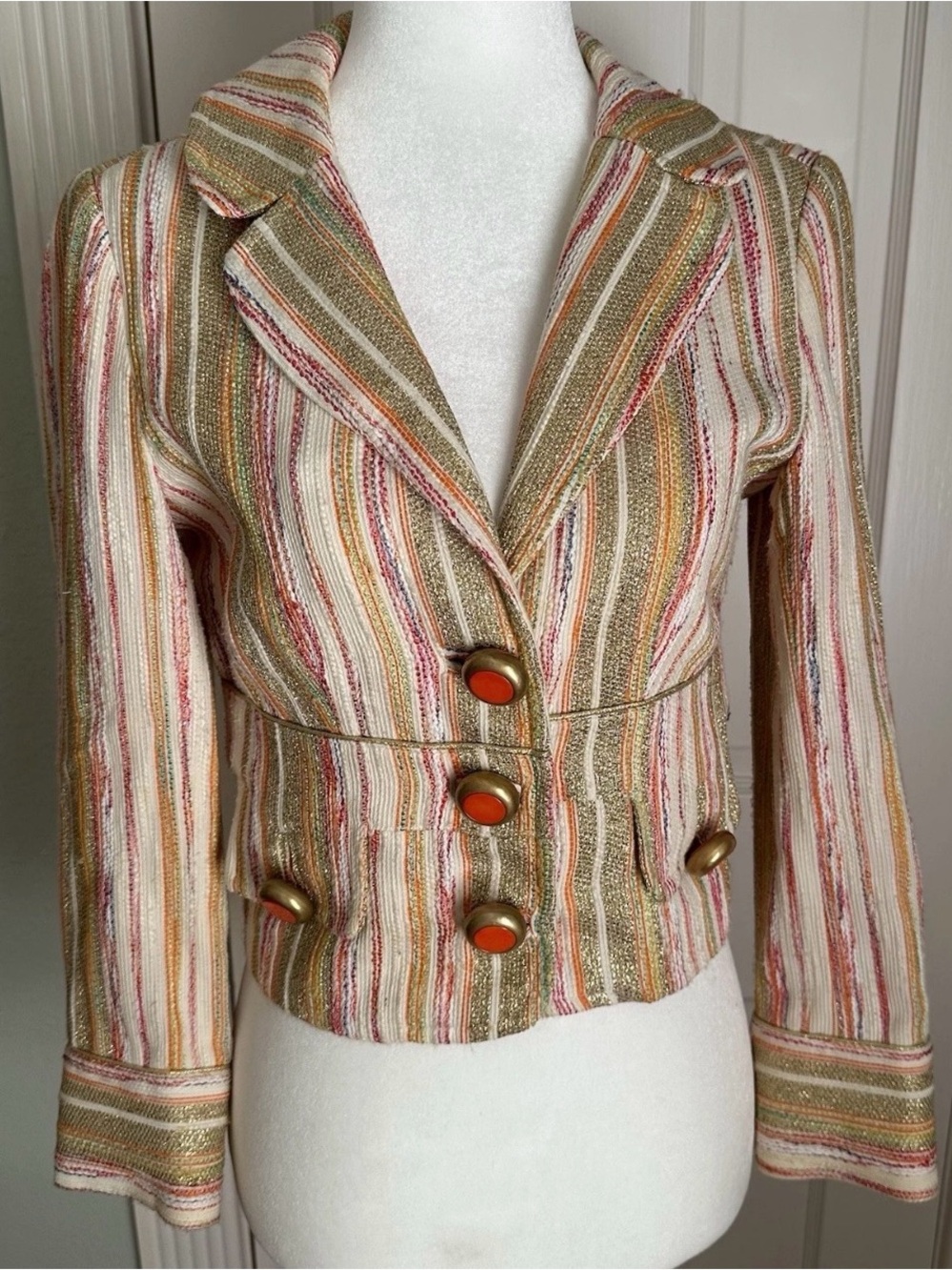 Vintage D&G by Dolce Gabbana Ittierre Striped Blazer Made in Italy Size 6